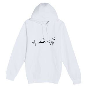 Spearfishing Heartbeat Diving Underwater Spear Fish Premium Pullover Hoodie