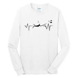 Spearfishing Heartbeat Diving Underwater Spear Fish Tall Long Sleeve T-Shirt