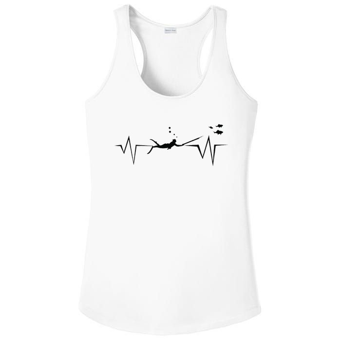 Spearfishing Heartbeat Diving Underwater Spear Fish Ladies PosiCharge Competitor Racerback Tank