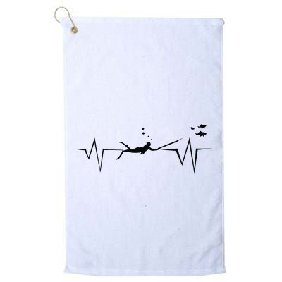 Spearfishing Heartbeat Diving Underwater Spear Fish Golf Towel