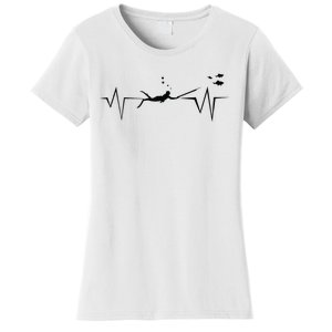 Spearfishing Heartbeat Diving Underwater Spear Fish Women's T-Shirt