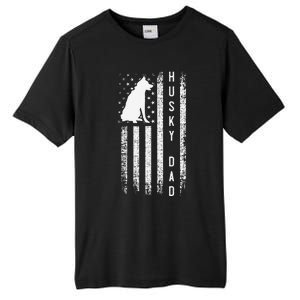 Siberian Husky Dog Breed American Flag Husky Lover Dog Dad Tall Fusion ChromaSoft Performance T-Shirt