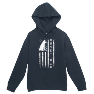 Siberian Husky Dog Breed American Flag Husky Lover Dog Dad Urban Pullover Hoodie