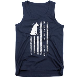 Siberian Husky Dog Breed American Flag Husky Lover Dog Dad Tank Top