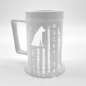 Siberian Husky Dog Breed American Flag Husky Lover Dog Dad Beer Stein