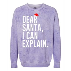 Santa Hat Dear Santa I Can Explain Christmas Colorblast Crewneck Sweatshirt