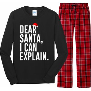 Santa Hat Dear Santa I Can Explain Christmas Long Sleeve Pajama Set