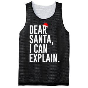 Santa Hat Dear Santa I Can Explain Christmas Mesh Reversible Basketball Jersey Tank