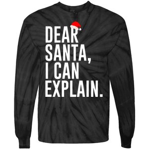 Santa Hat Dear Santa I Can Explain Christmas Tie-Dye Long Sleeve Shirt