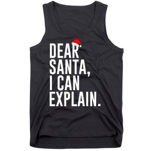 Santa Hat Dear Santa I Can Explain Christmas Tank Top