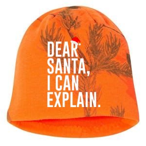 Santa Hat Dear Santa I Can Explain Christmas Kati - Camo Knit Beanie