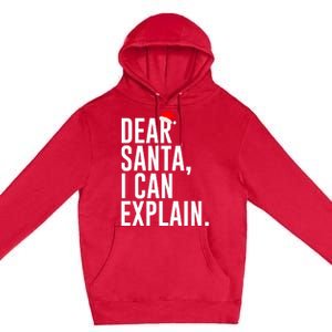 Santa Hat Dear Santa I Can Explain Christmas Premium Pullover Hoodie