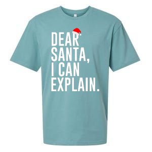 Santa Hat Dear Santa I Can Explain Christmas Sueded Cloud Jersey T-Shirt