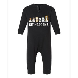 Sit Happens Dog Sitter Pet Sitting Animal Whisperer Infant Fleece One Piece