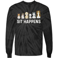 Sit Happens Dog Sitter Pet Sitting Animal Whisperer Tie-Dye Long Sleeve Shirt