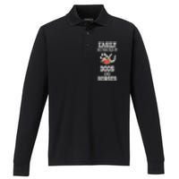 S Horse Dog Easily Distracted By Dogs And Horses V Neck Performance Long Sleeve Polo