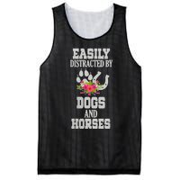 S Horse Dog Easily Distracted By Dogs And Horses V Neck Mesh Reversible Basketball Jersey Tank