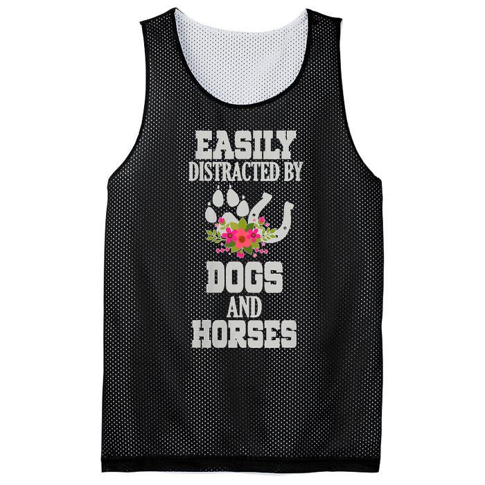 S Horse Dog Easily Distracted By Dogs And Horses V Neck Mesh Reversible Basketball Jersey Tank