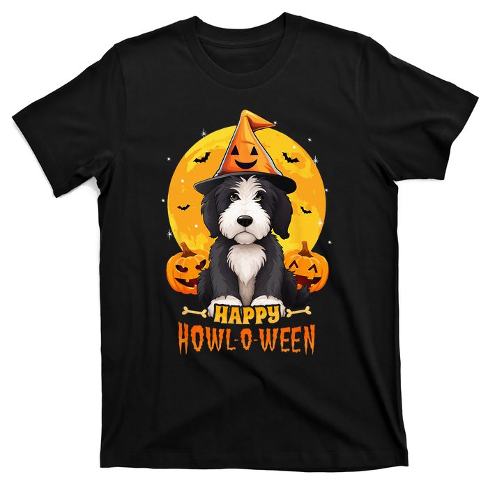 Sheepadoodle Halloween Dog Howl O Ween Funny Pet T-Shirt