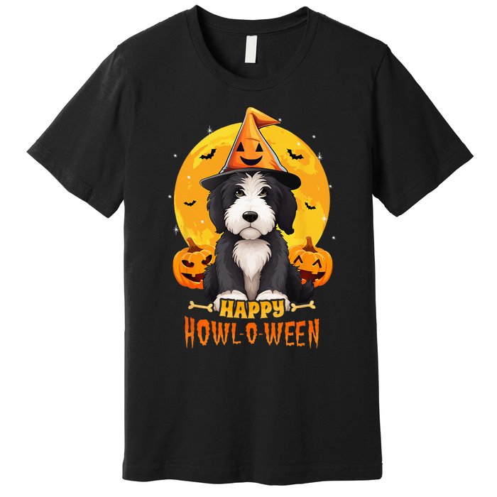 Sheepadoodle Halloween Dog Howl O Ween Funny Pet Premium T-Shirt