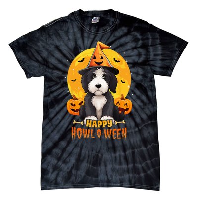 Sheepadoodle Halloween Dog Howl O Ween Funny Pet Tie-Dye T-Shirt