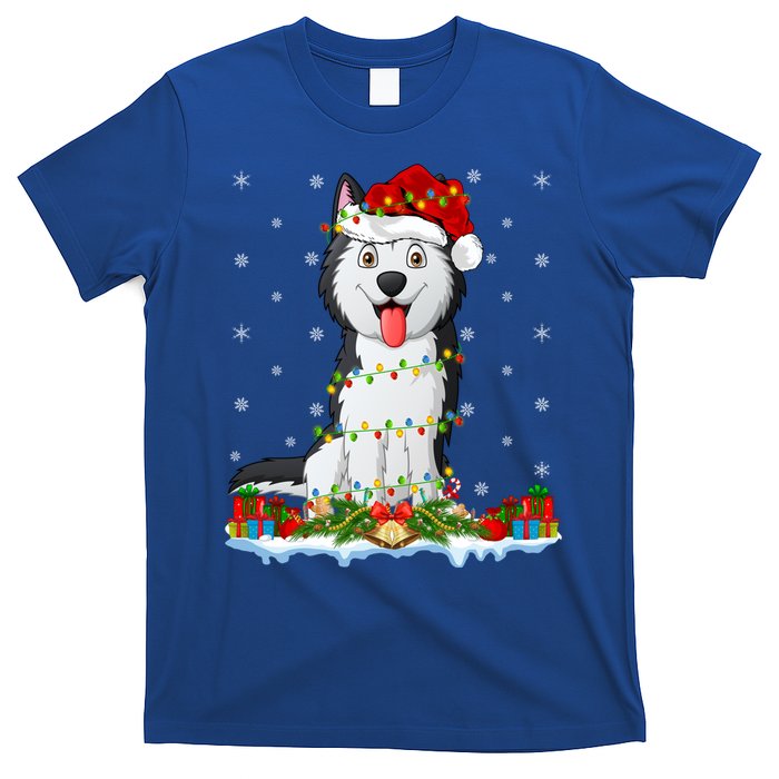 Siberian Husky Dog Xmas Lighting Siberian Husky Christmas Cute Gift T-Shirt