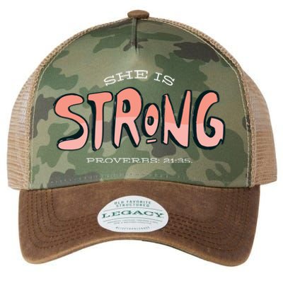 She Is Strong Bible Verse Legacy Tie Dye Trucker Hat