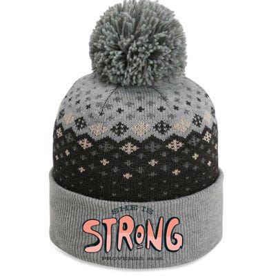 She Is Strong Bible Verse The Baniff Cuffed Pom Beanie