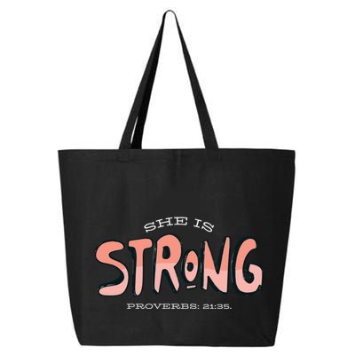 She Is Strong Bible Verse 25L Jumbo Tote
