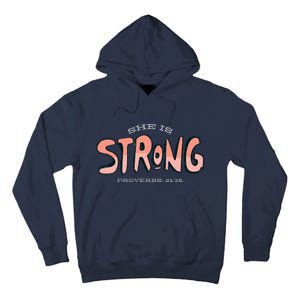 She Is Strong Bible Verse Tall Hoodie