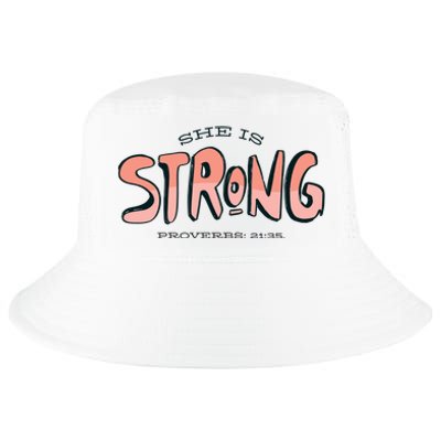 She Is Strong Bible Verse Cool Comfort Performance Bucket Hat