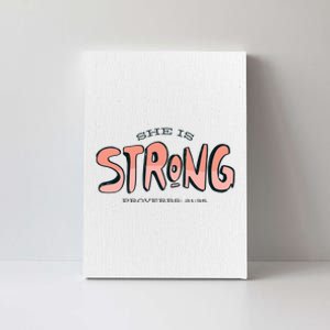 She Is Strong Bible Verse Canvas