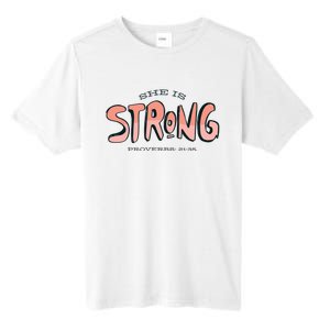 She Is Strong Bible Verse Tall Fusion ChromaSoft Performance T-Shirt