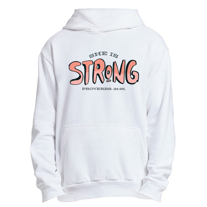 She Is Strong Bible Verse Urban Pullover Hoodie