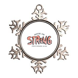 She Is Strong Bible Verse Metallic Star Ornament