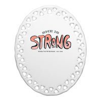 She Is Strong Bible Verse Ceramic Oval Ornament