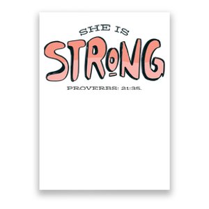 She Is Strong Bible Verse Poster