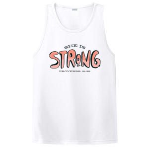 She Is Strong Bible Verse PosiCharge Competitor Tank