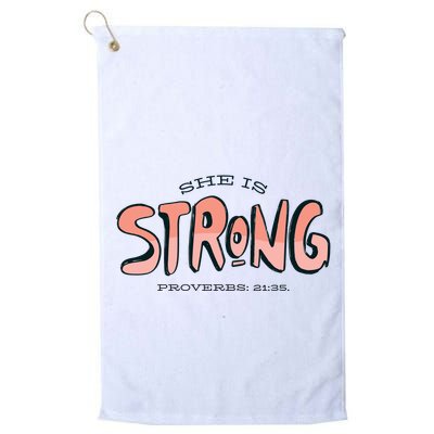 She Is Strong Bible Verse Golf Towel