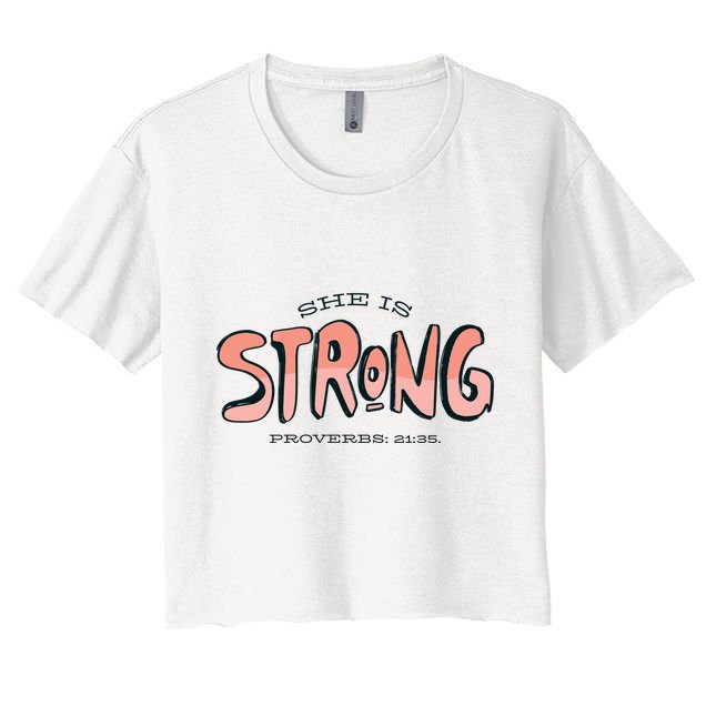 She Is Strong Bible Verse Crop Top