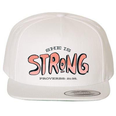 She Is Strong Bible Verse Wool Snapback Cap