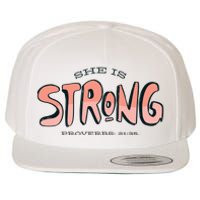 She Is Strong Bible Verse Wool Snapback Cap