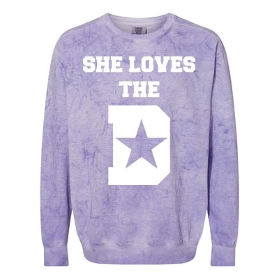 She Loves the D Dallas, Texas Pride Colorblast Crewneck Sweatshirt