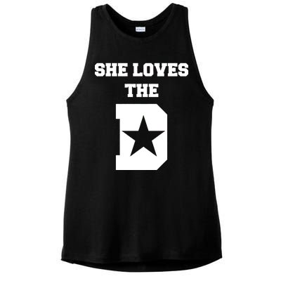 She Loves the D Dallas, Texas Pride Ladies PosiCharge Tri-Blend Wicking Tank