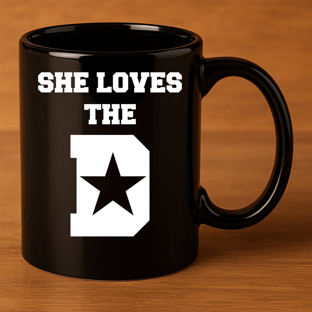 She Loves the D Dallas, Texas Pride 11oz C Handle Ceramic Mug