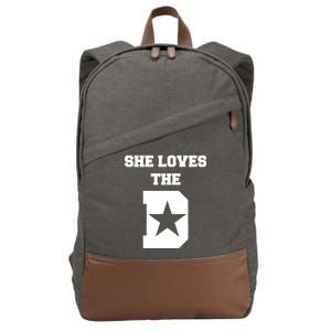 She Loves the D Dallas, Texas Pride Cotton Canvas Backpack