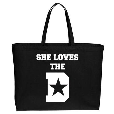 She Loves the D Dallas, Texas Pride Cotton Canvas Jumbo Tote