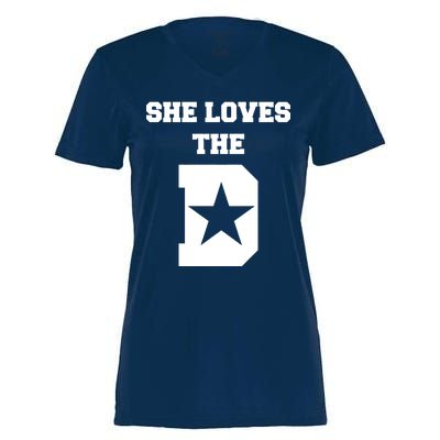 She Loves the D Dallas, Texas Pride Women's Momentum V-Neck T-Shirt