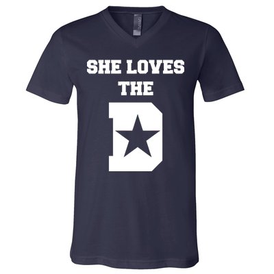 She Loves the D Dallas, Texas Pride V-Neck T-Shirt