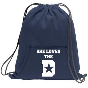 She Loves the D Dallas, Texas Pride Sweatshirt Cinch Pack Bag